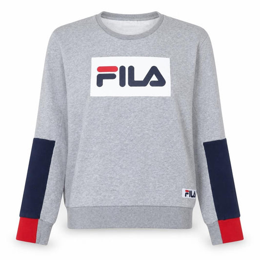 Fila Womens Grey Regular Fit Crew Neck Logo Pullover Sweatshirt L