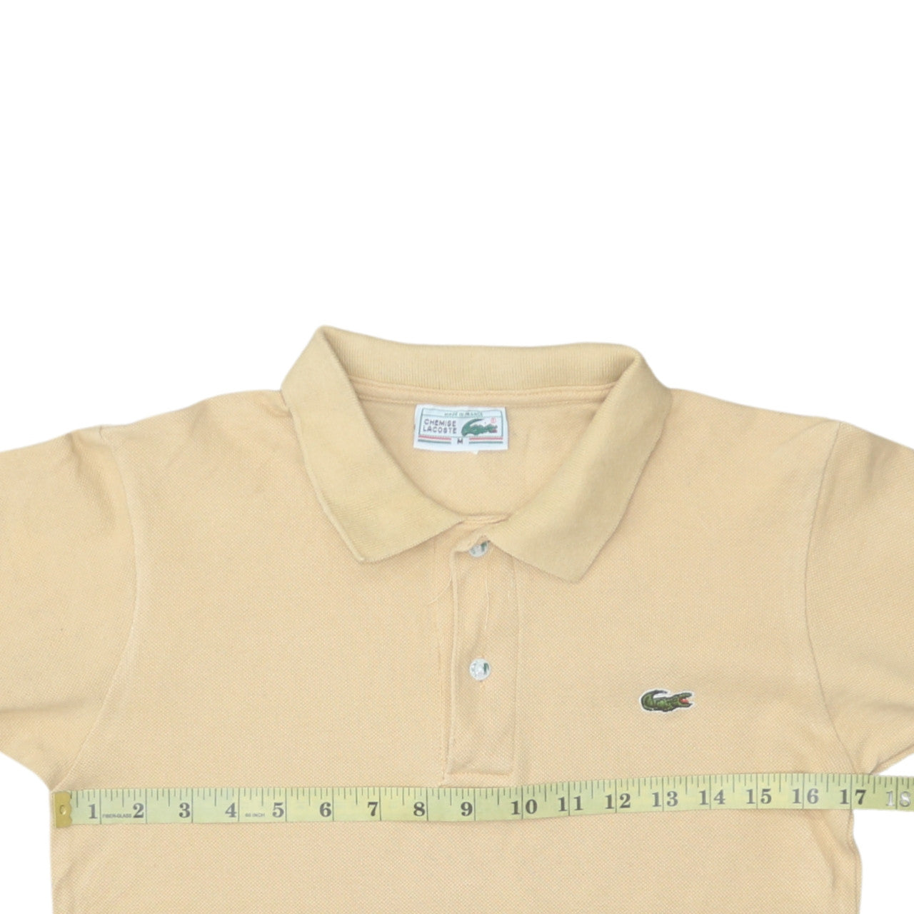 Lacoste Men's Beige Vintage Cotton Polo Shirt M Short Sleeve
