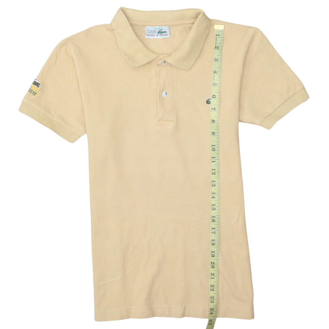 Lacoste Men's Beige Vintage Cotton Polo Shirt M Short Sleeve