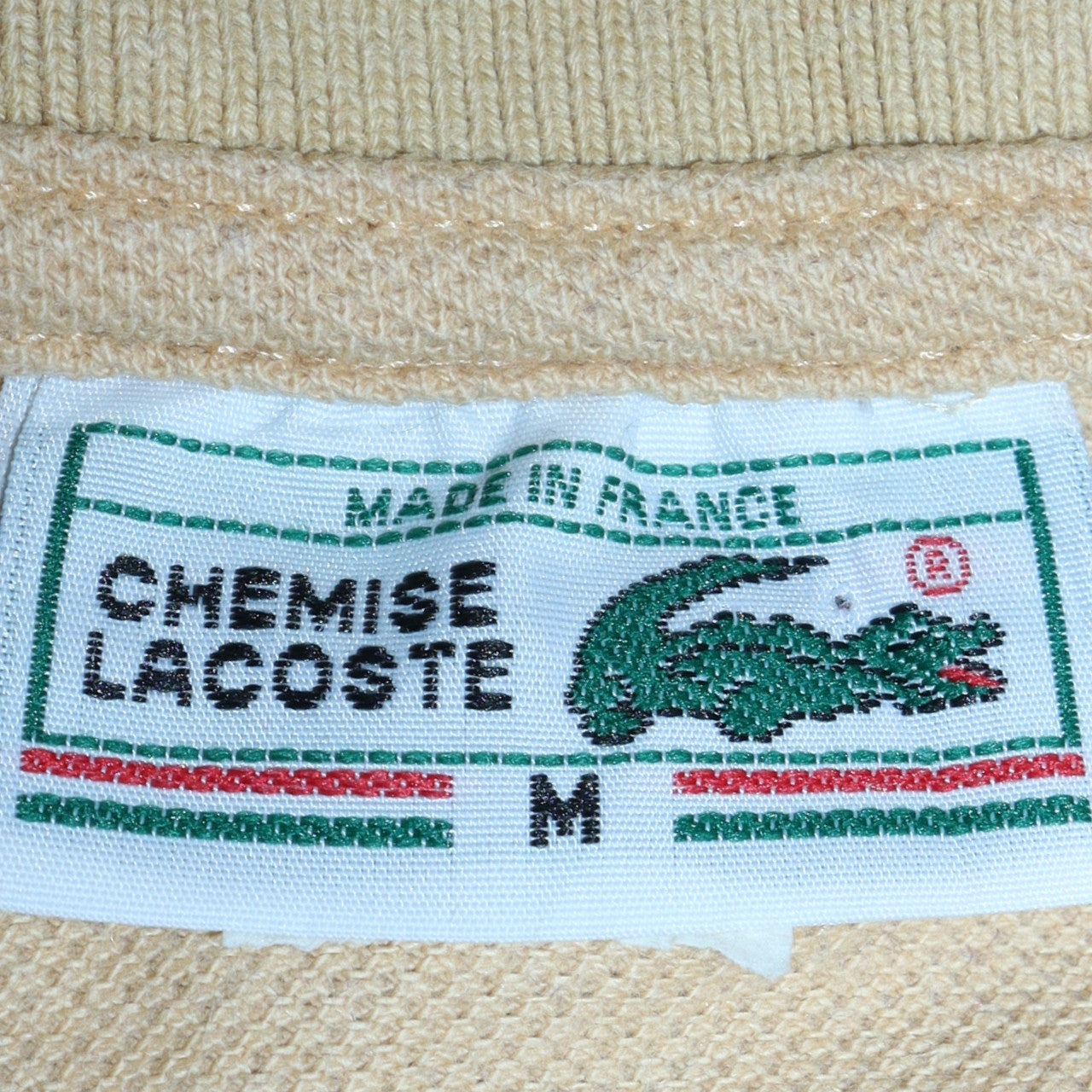 Lacoste Men's Beige Vintage Cotton Polo Shirt M Short Sleeve