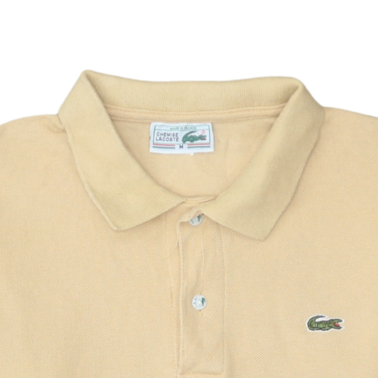 Lacoste Men's Beige Vintage Cotton Polo Shirt M Short Sleeve