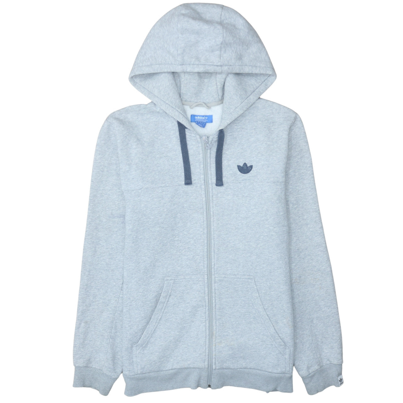 Adidas Men's Grey Full Zip Hoodie Sweatshirt Size M