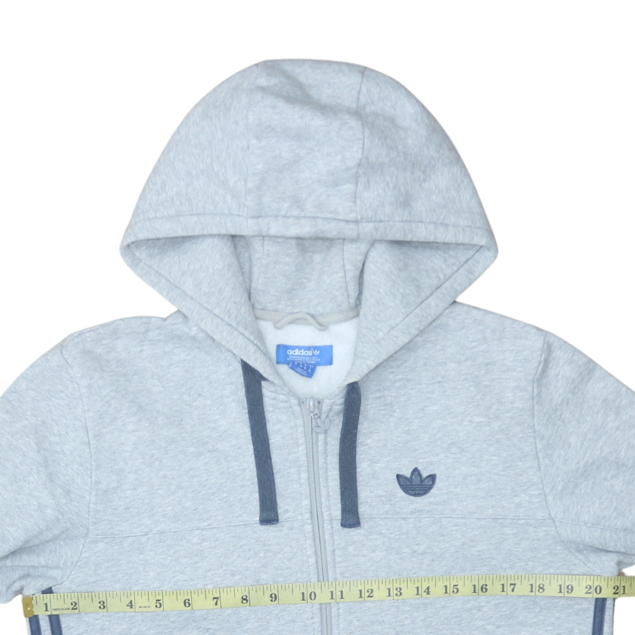 Adidas Men's Grey Full Zip Hoodie Sweatshirt Size M