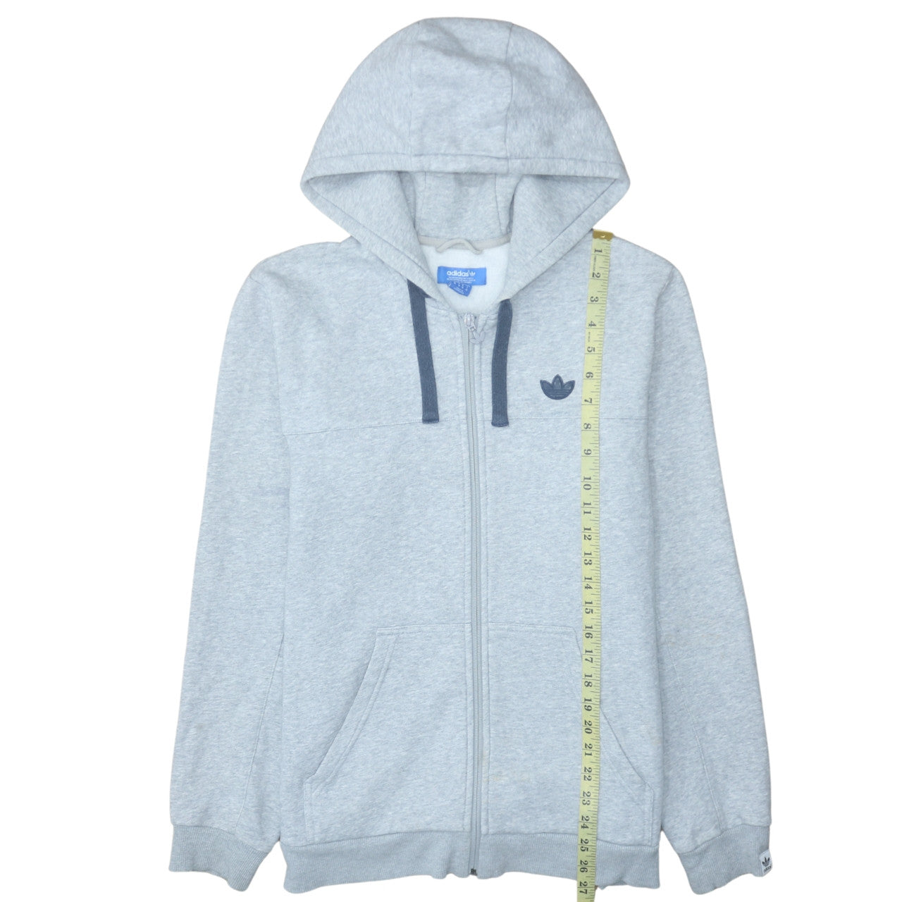 Adidas Men's Grey Full Zip Hoodie Sweatshirt Size M