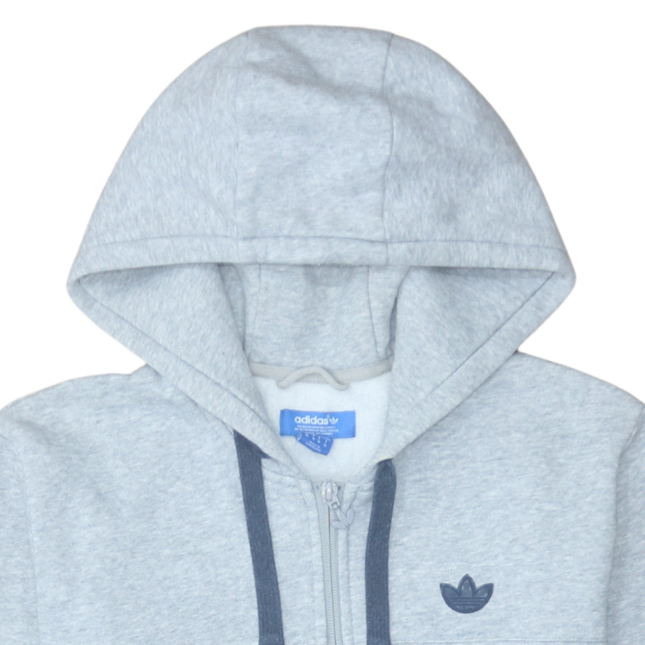 Adidas Men's Grey Full Zip Hoodie Sweatshirt Size M