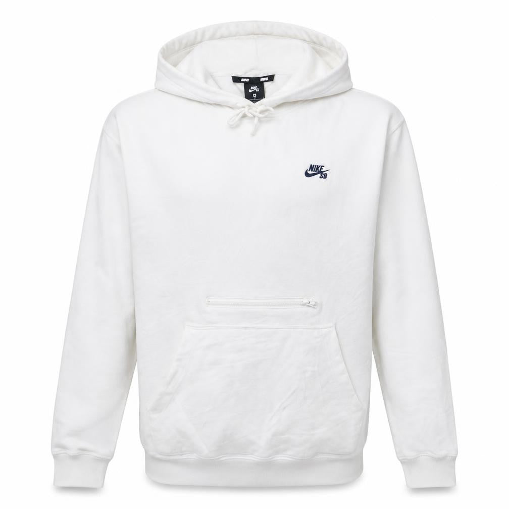 Nike SB Men's White Medium Pullover Hoodie with Zip Pocket