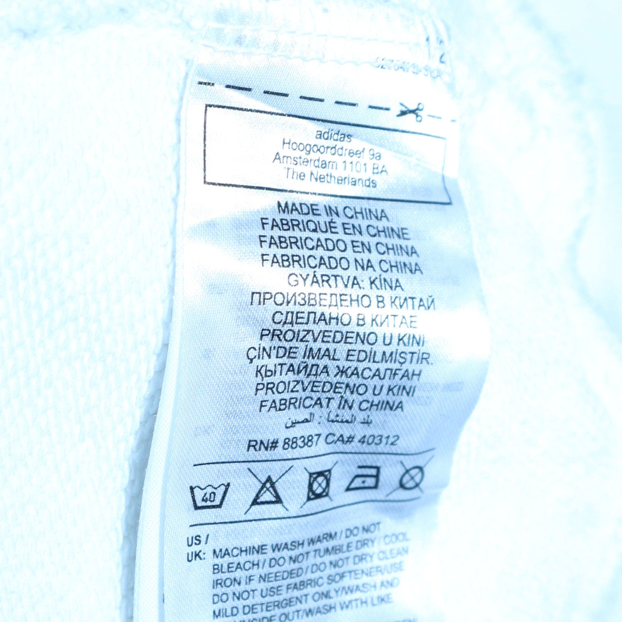 Adidas Women White Crew Neck Pullover Sweatshirt Size 10 Cotton Logo