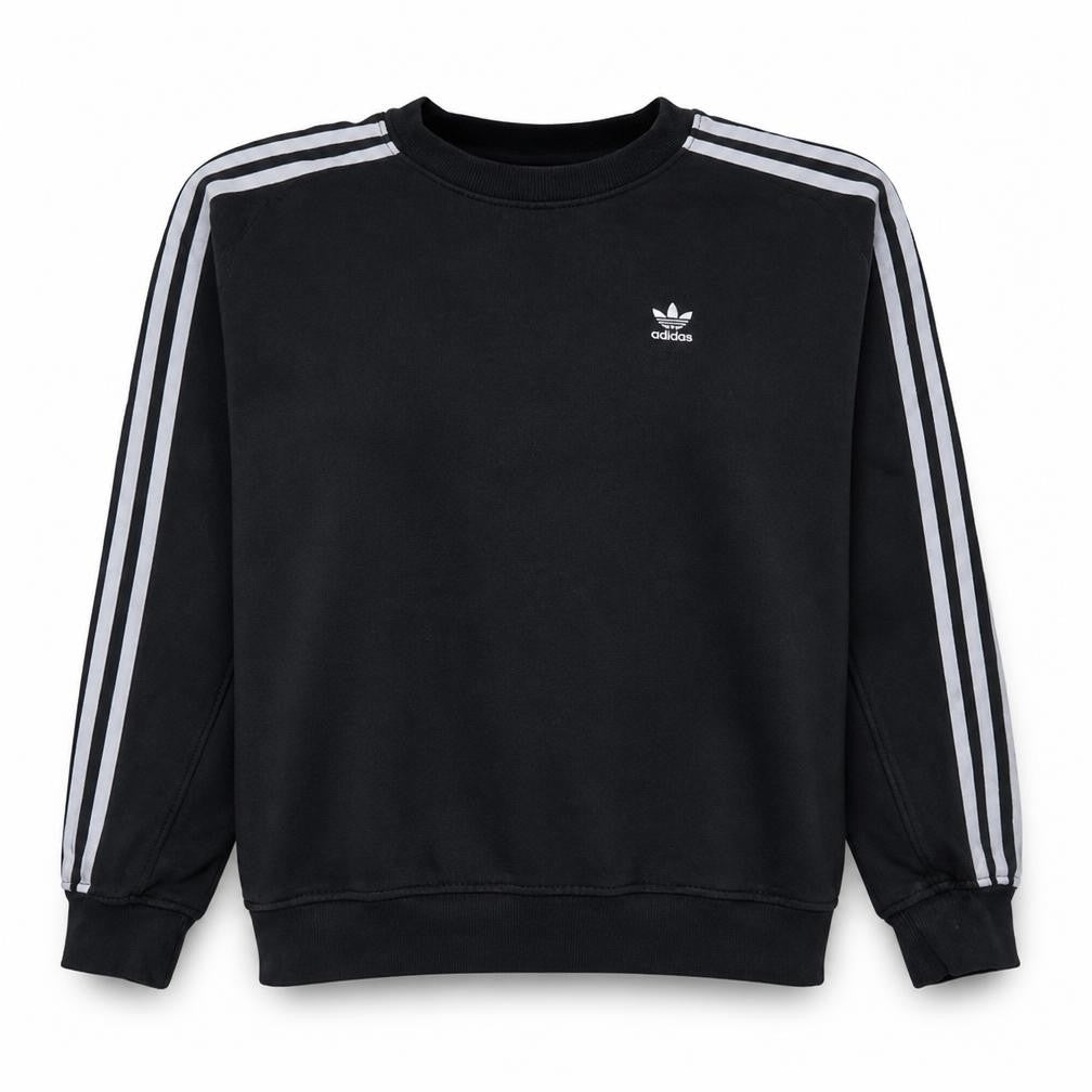 Front view of Adidas women’s black xs crew neck pullover sweatshirt