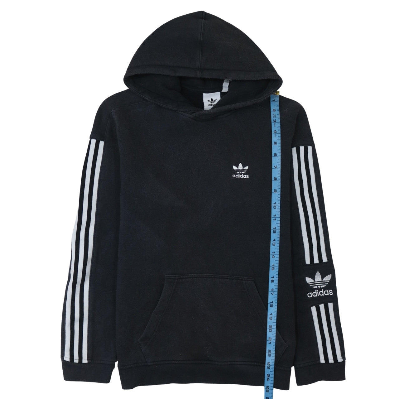 adidas Mens Black Pullover Hoodie Small Logo Fleece Sweatshirt