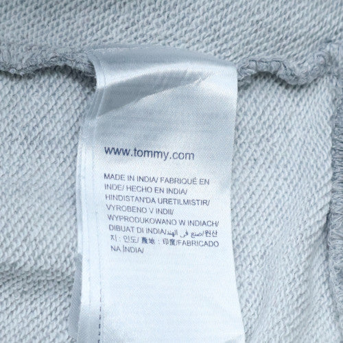 Tommy Jeans Men's Grey Hoodie Small Pullover Graphic Print Cotton