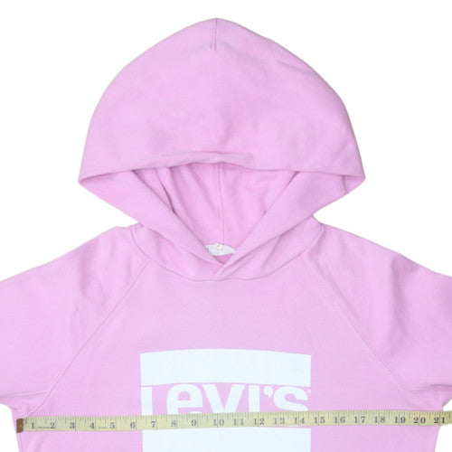 Levi's Women Pink Pullover Hoodie S Hooded Cotton Logo Sweatshirt