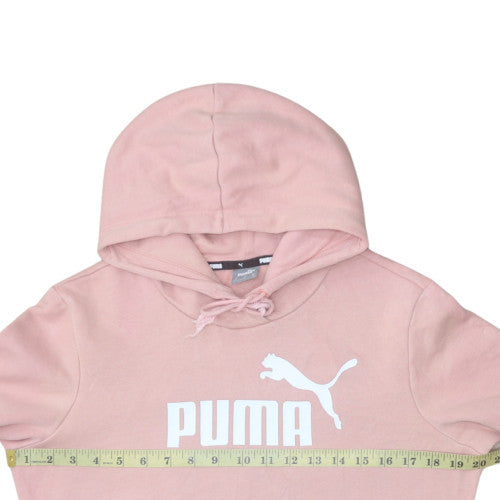 Puma Womens Pink Pullover Hoodie M Logo Hooded Sweatshirt