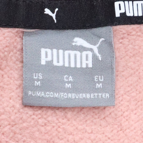 Puma Womens Pink Pullover Hoodie M Logo Hooded Sweatshirt
