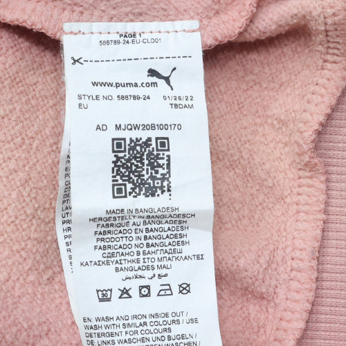 Puma Womens Pink Pullover Hoodie M Logo Hooded Sweatshirt