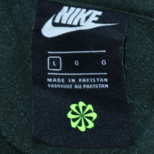 Nike Men's Green Pullover Hoodie L Regular Fit Fleece Sweatshirt