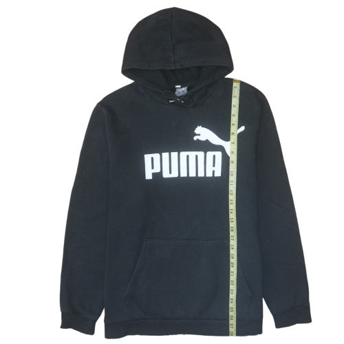 Puma Men’s Black XL Pullover Hoodie with Logo and Kangaroo Pocket