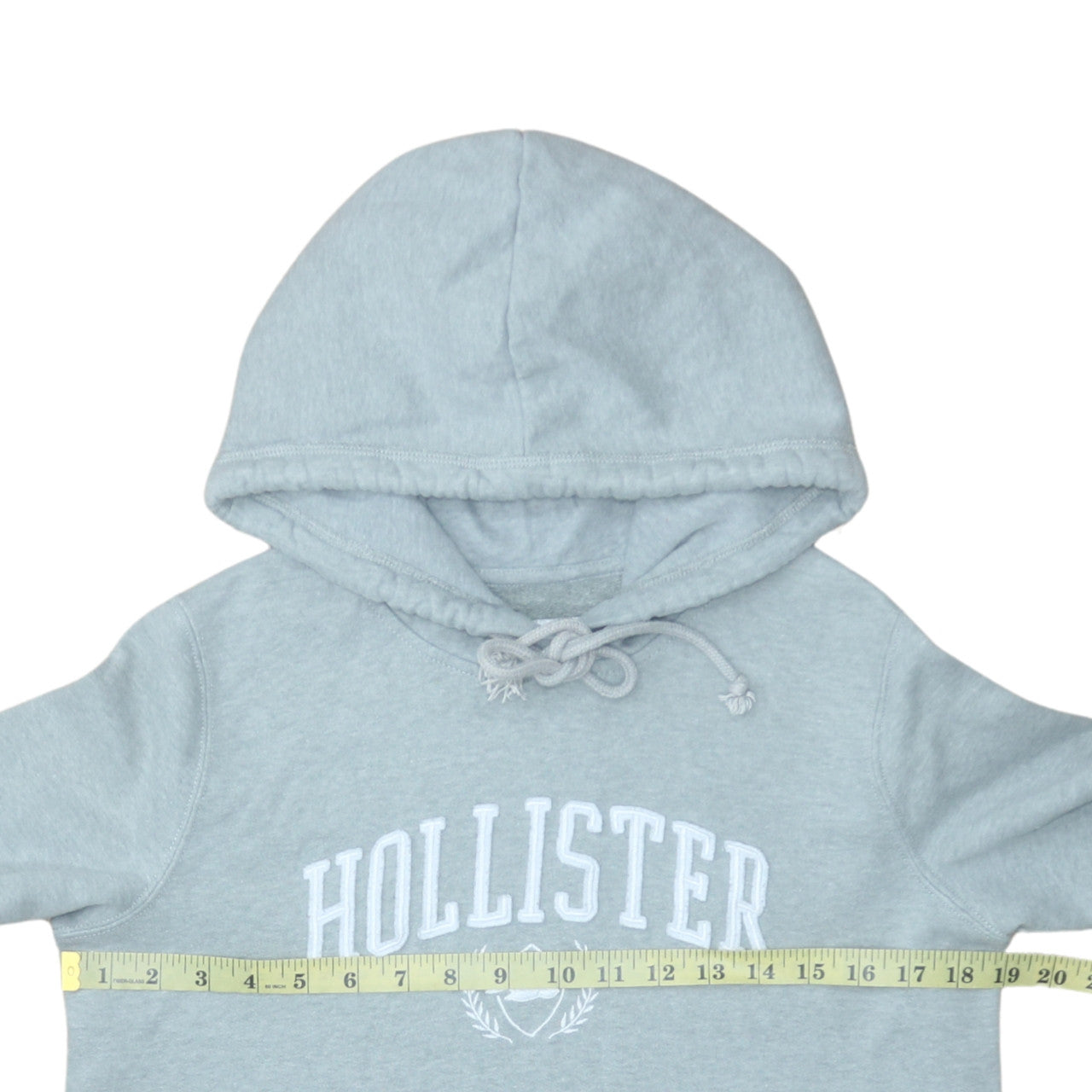 Hollister Women's Grey Pullover Hoodie Medium Embroidered Logo Casual