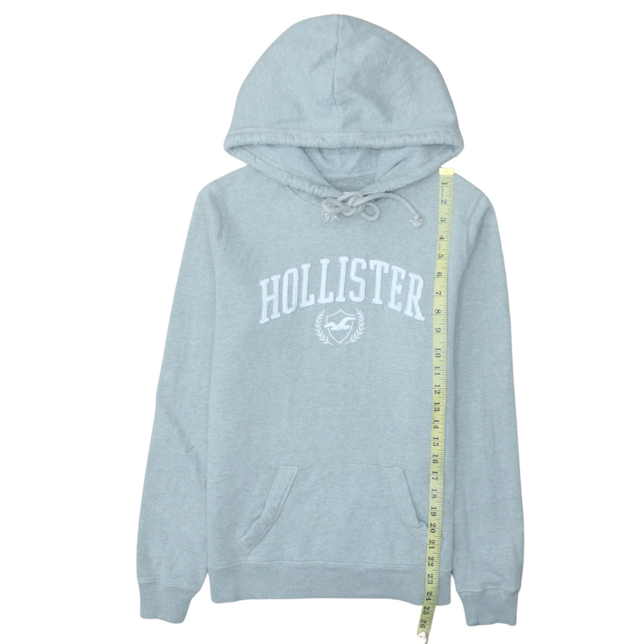 Hollister Women's Grey Pullover Hoodie Medium Embroidered Logo Casual