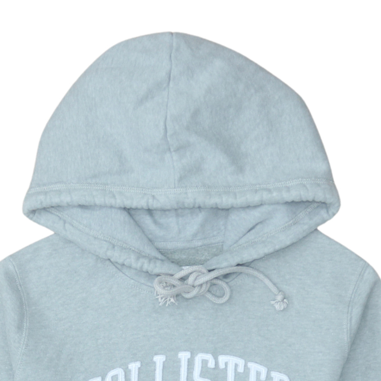 Hollister Women's Grey Pullover Hoodie Medium Embroidered Logo Casual