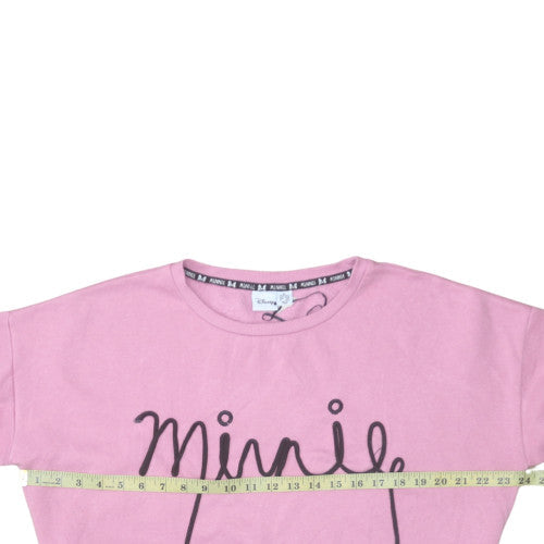 Disney Women Pink Minnie Sweatshirt XL Crew Neck Pullover