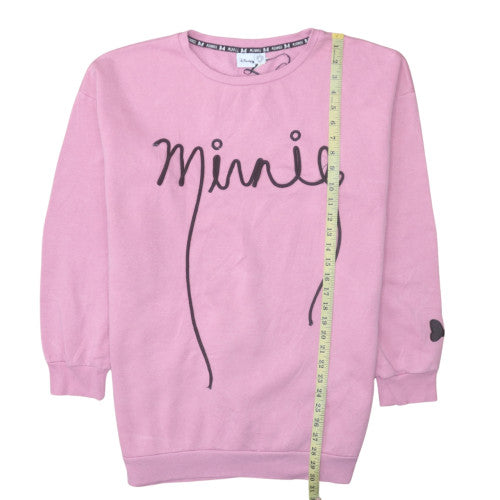 Disney Women Pink Minnie Sweatshirt XL Crew Neck Pullover