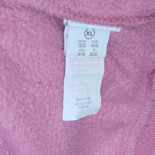 Disney Women Pink Minnie Sweatshirt XL Crew Neck Pullover