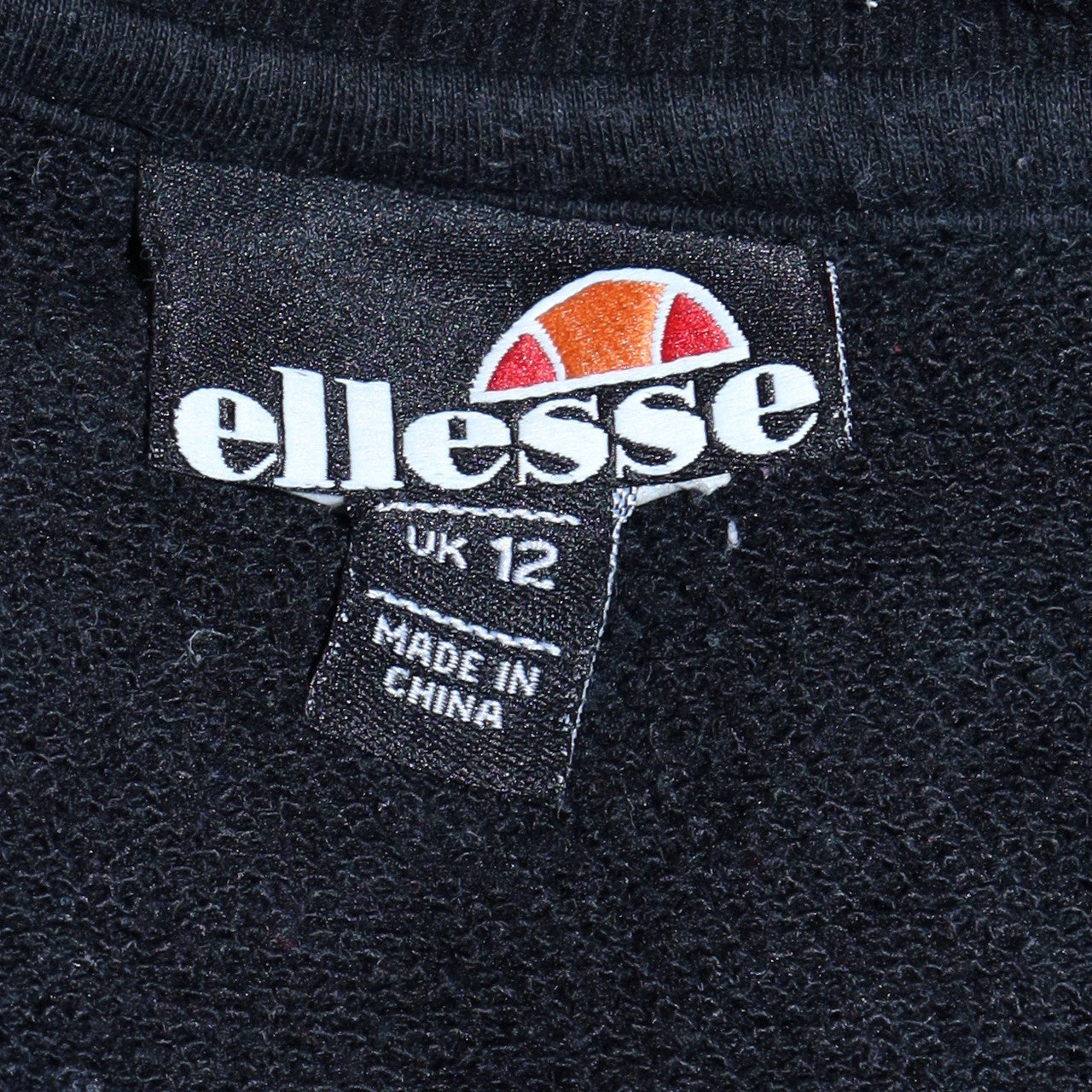 Ellesse Womens Black Cotton Blend Crew Neck Sweatshirt UK 12