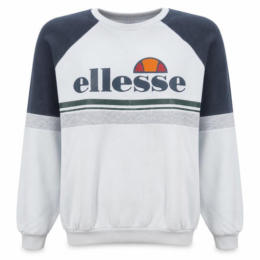 Ellesse Womens White Blue Logo Sweatshirt Size 12 Pullover Classic Fit
