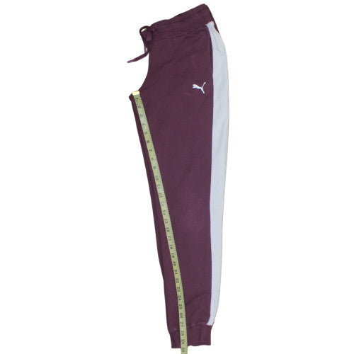 Puma Women's Purple Jogger Trousers Size 12 with Side Stripe