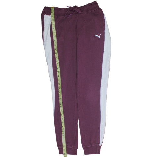 Puma Women's Purple Jogger Trousers Size 12 with Side Stripe