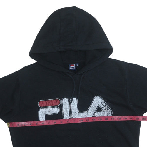 FILA Men's Black Small Pullover Hoodie with Logo Graphic