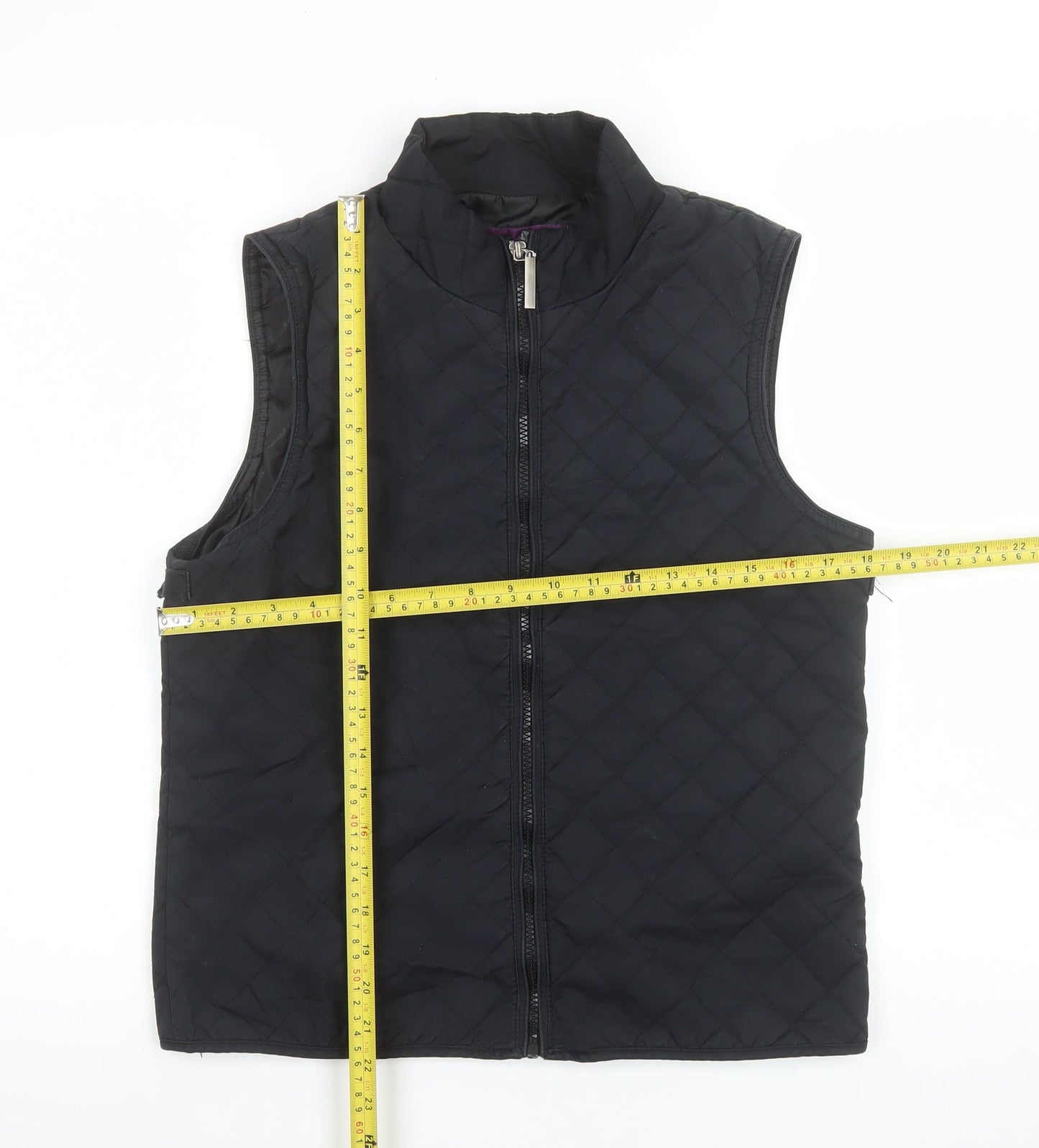 Maine New England Womens Black Quilted Waistcoat Size 12