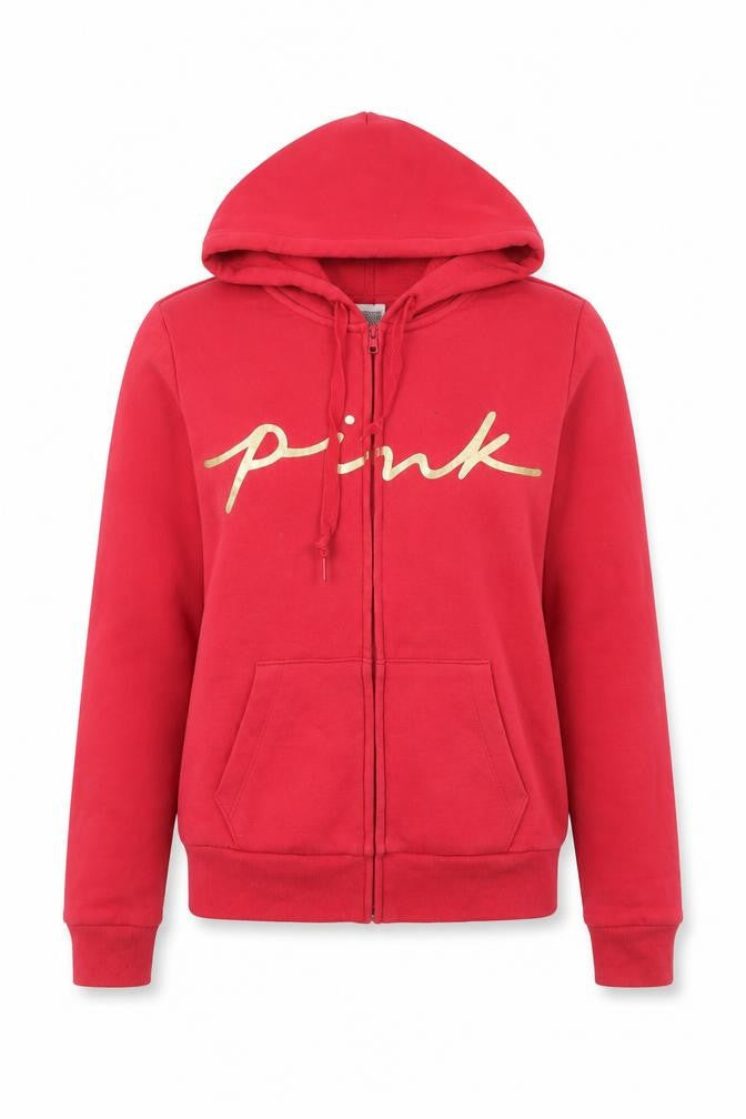 Victoria's Secret Pink Women's Red XS Hooded Zip Jacket