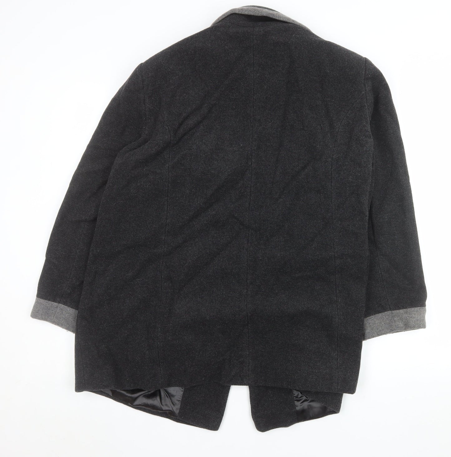 Eastex Women Black Wool Blend Mid-Length Coat Size 18