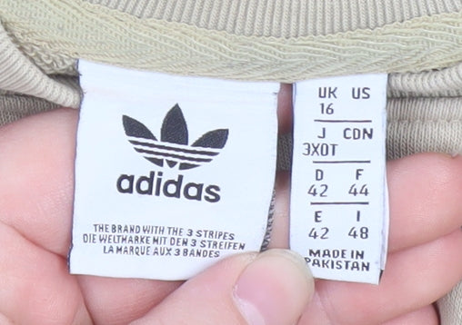 Adidas Men Beige 3XL Crew Neck Pullover Sweatshirt