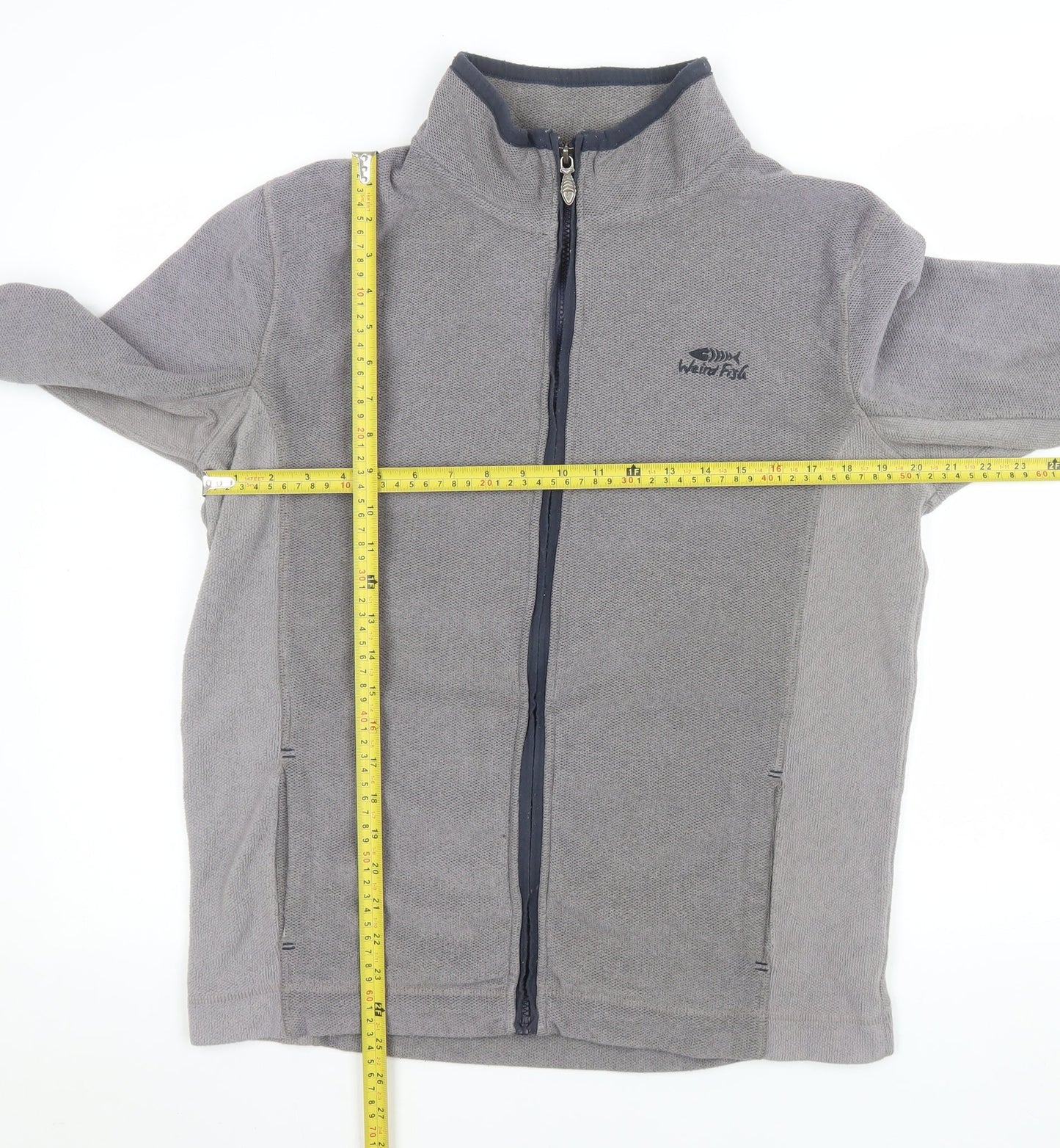 Weird Fish Men's Grey Full Zip Fleece Jacket Size M Outdoor Wear
