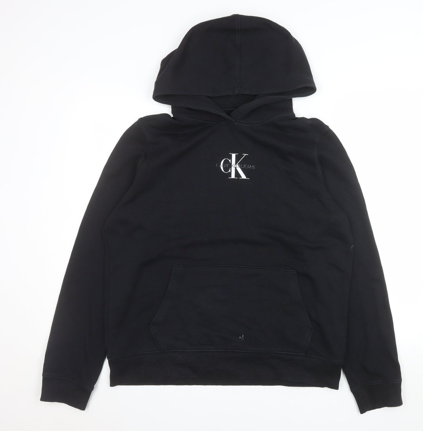Calvin Klein Jeans Mens Black XL Pullover Hoodie Cotton Blend