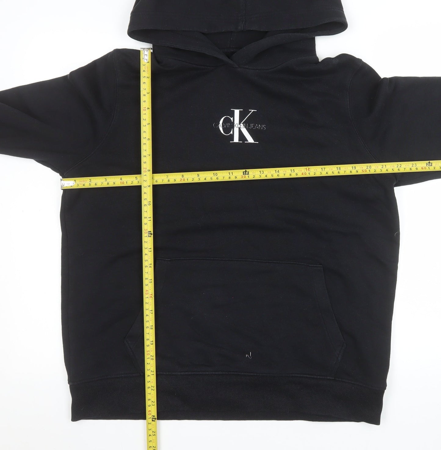 Calvin Klein Jeans Mens Black XL Pullover Hoodie Cotton Blend
