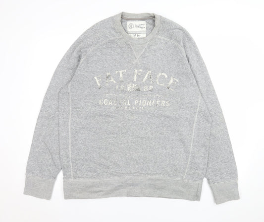 Fat Face Men's Grey Cotton Crew Neck Sweatshirt L