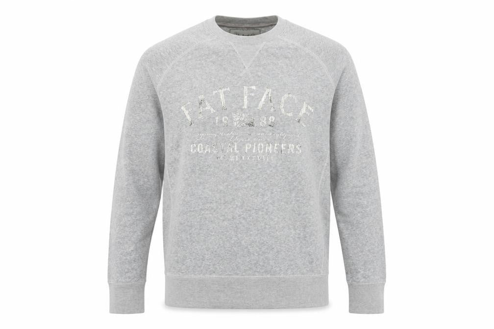 Fat Face Men's Grey Cotton Crew Neck Sweatshirt L