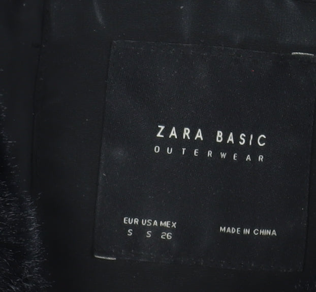 Zara Women’s Black Puffer Jacket Size S Quilted Short Coat