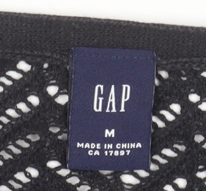 GAP Women's Black Open-Knit Cotton Cardigan Size M