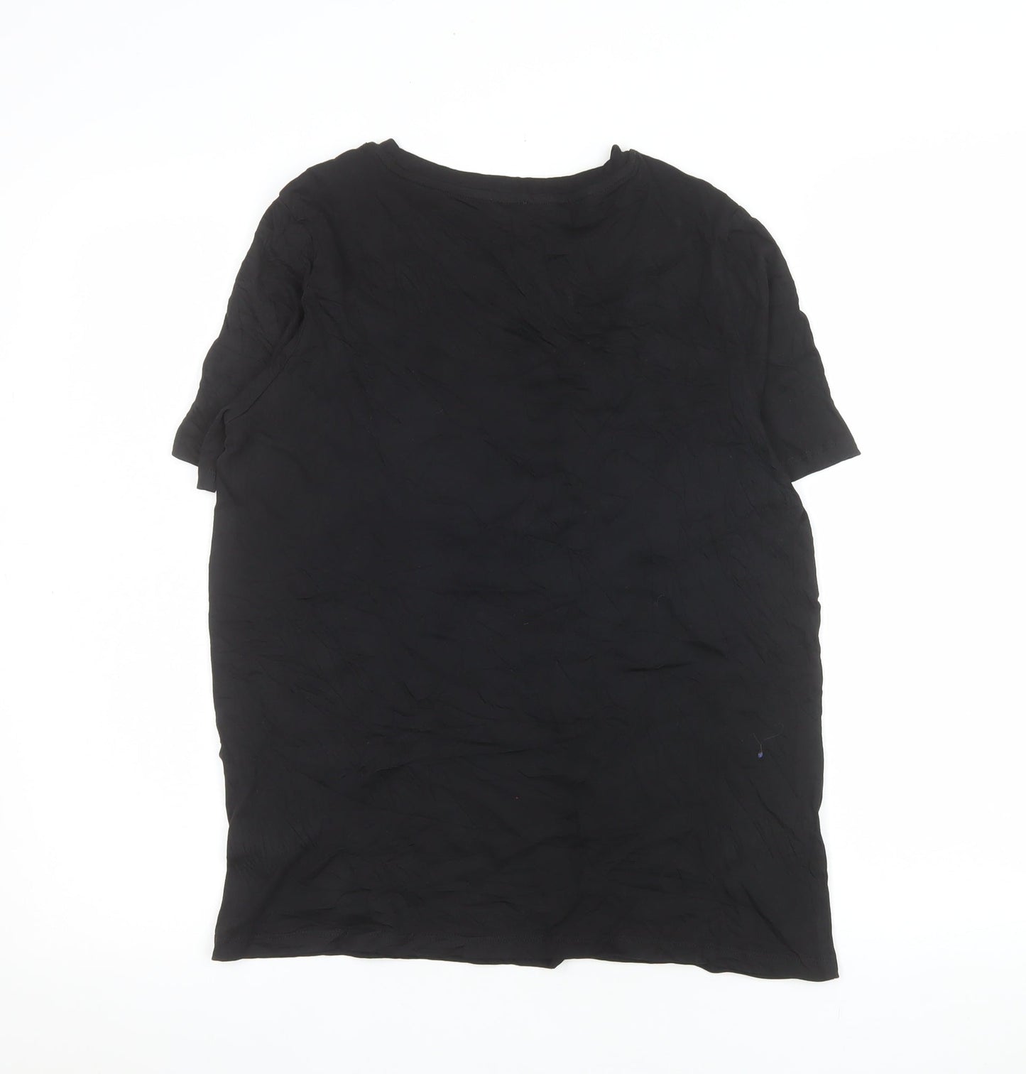 River Island Women’s Black Lace Collar T-Shirt Size 10