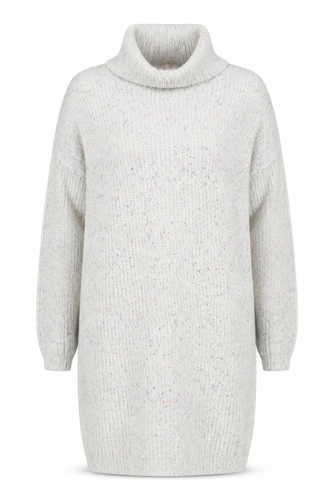 In The Style Women's Ivory Roll Neck Knitted Jumper Dress Size 18