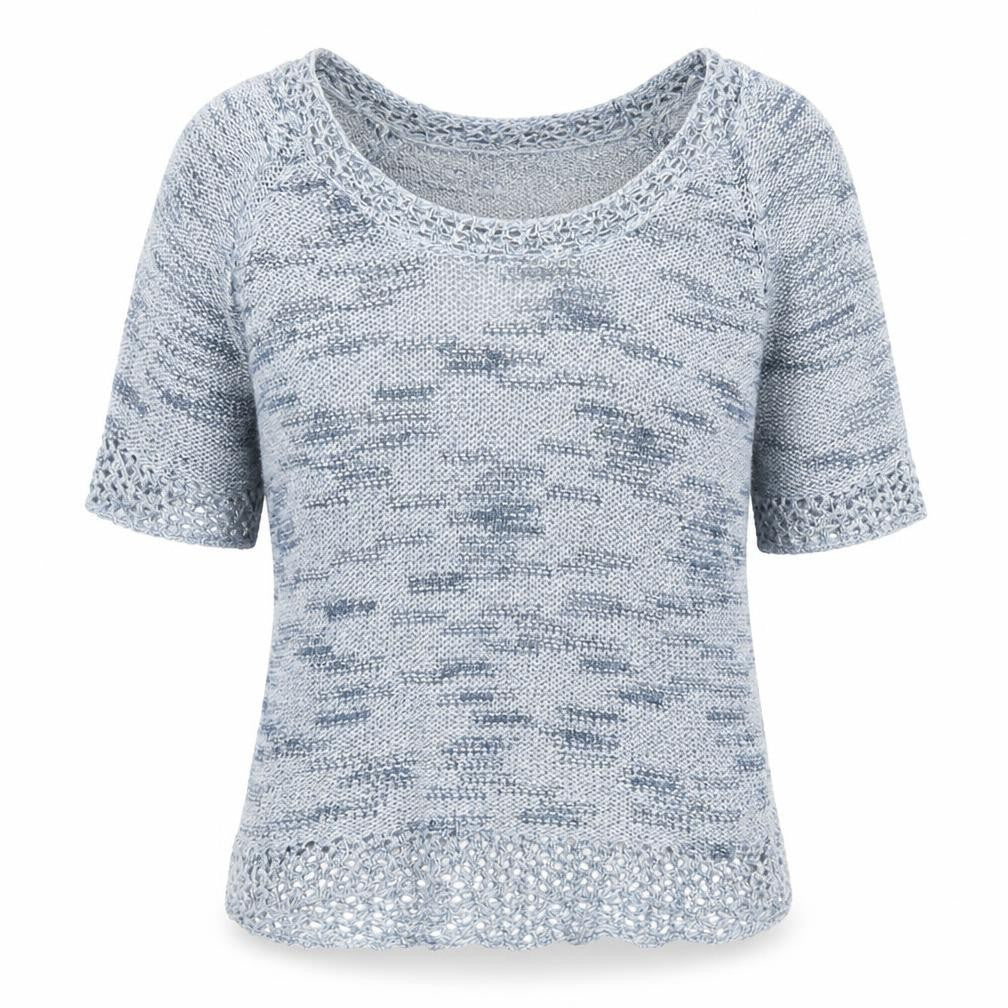 Marks and Spencer Women Blue Size 12 Knit Short Sleeve Pullover Jumper