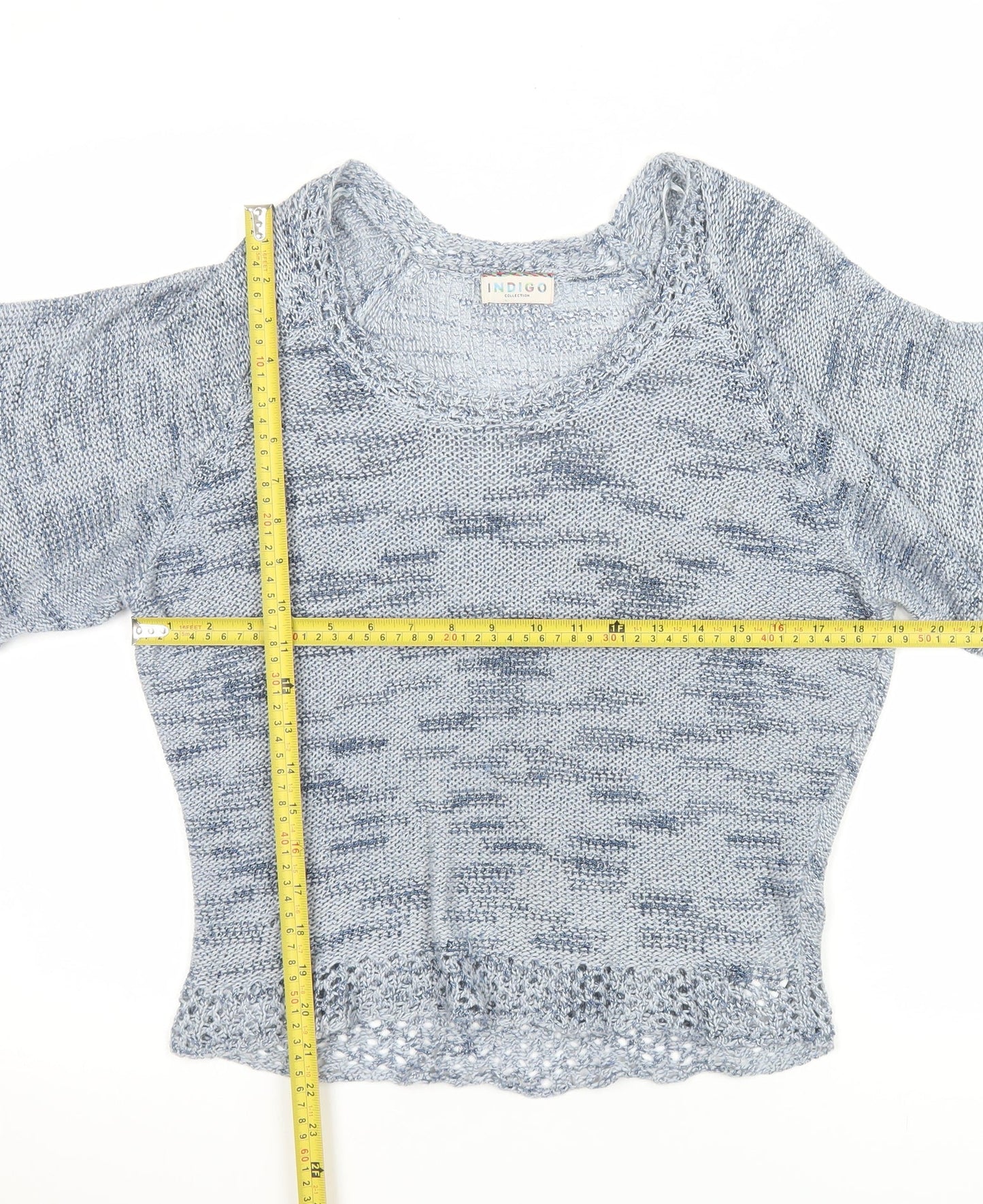 Marks and Spencer Women Blue Size 12 Knit Short Sleeve Pullover Jumper