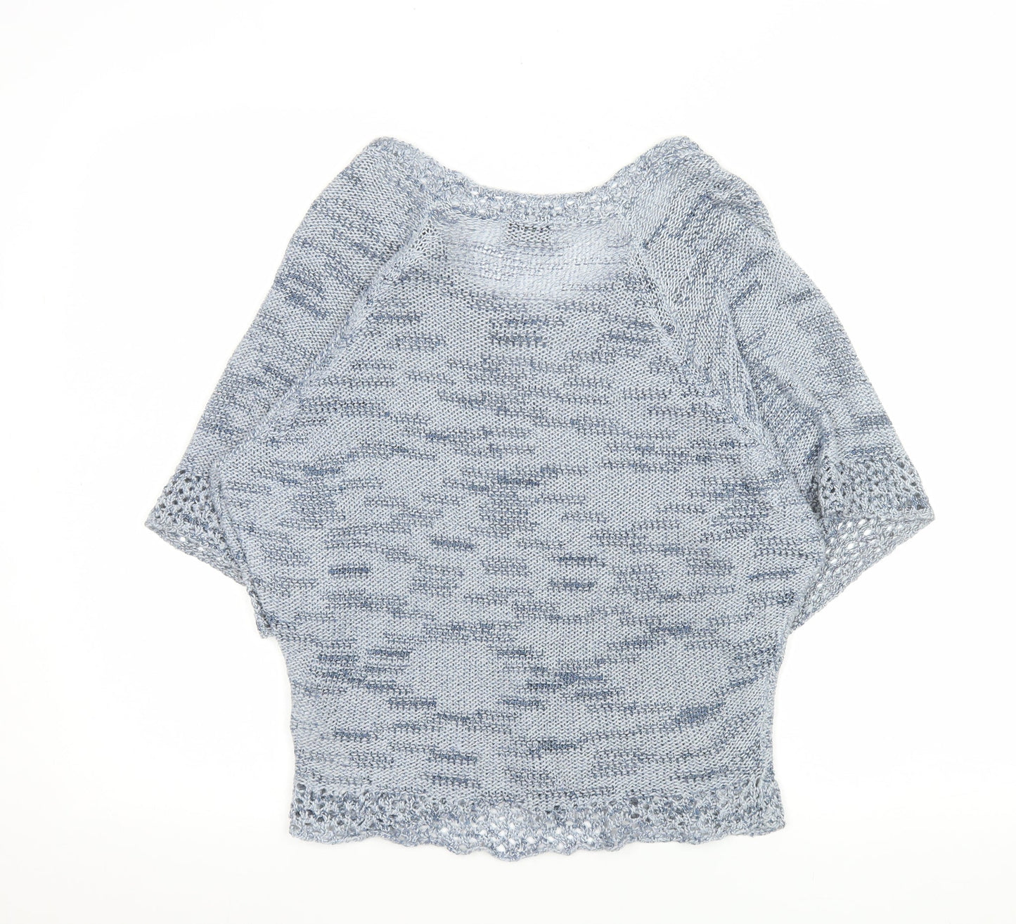 Marks and Spencer Women Blue Size 12 Knit Short Sleeve Pullover Jumper