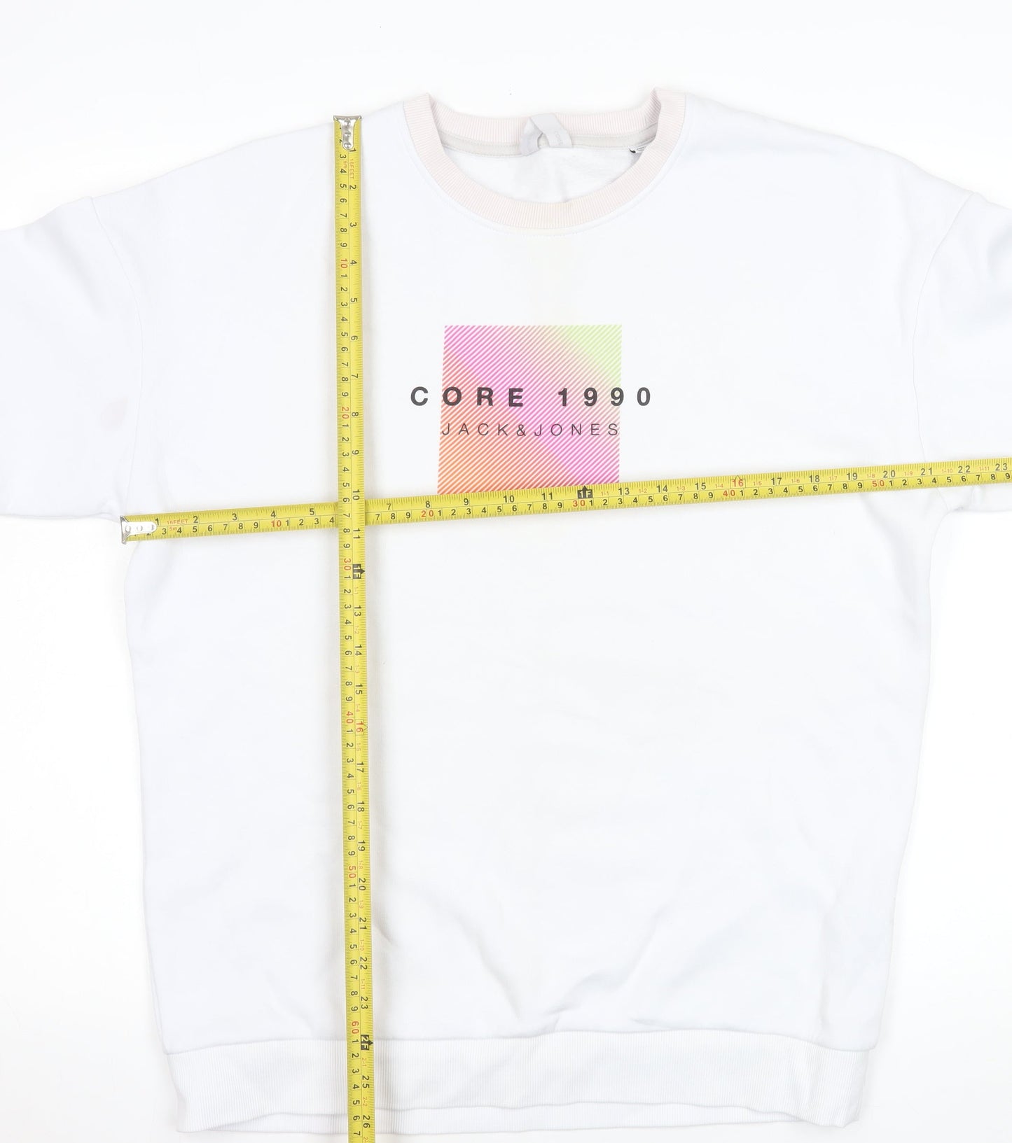 Jack & Jones Men's White Crew Neck Graphic Sweatshirt Size M