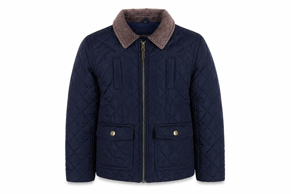 John Lewis Boys Blue Quilted Jacket 6 Years Polyester Lined Autumn Winter