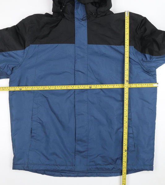 Crivit Men's Blue Black Hooded Windbreaker Jacket L
